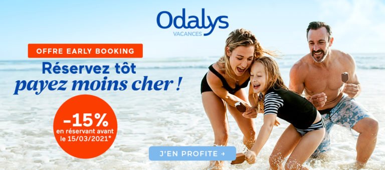 Vacances d'été 2021 : -15% avec les premières minutes Odalys