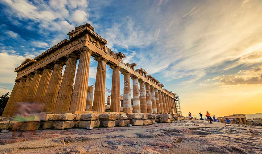 Couché de soleil sur le Parthénon