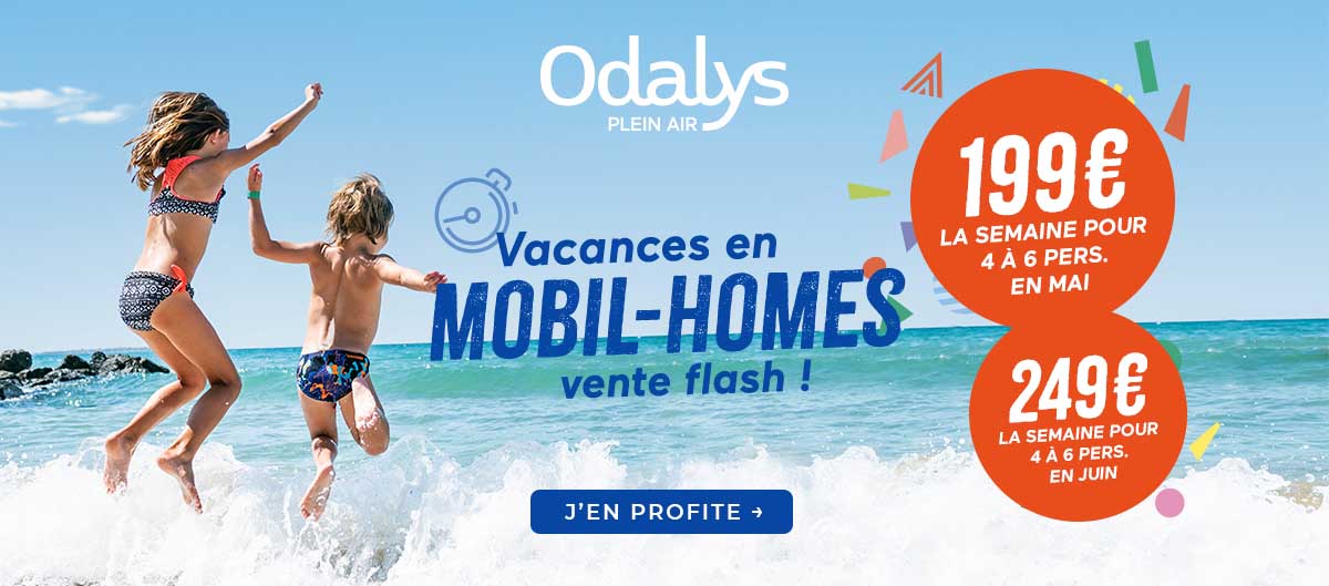 Vente flash Odalys : mobil home à 199€