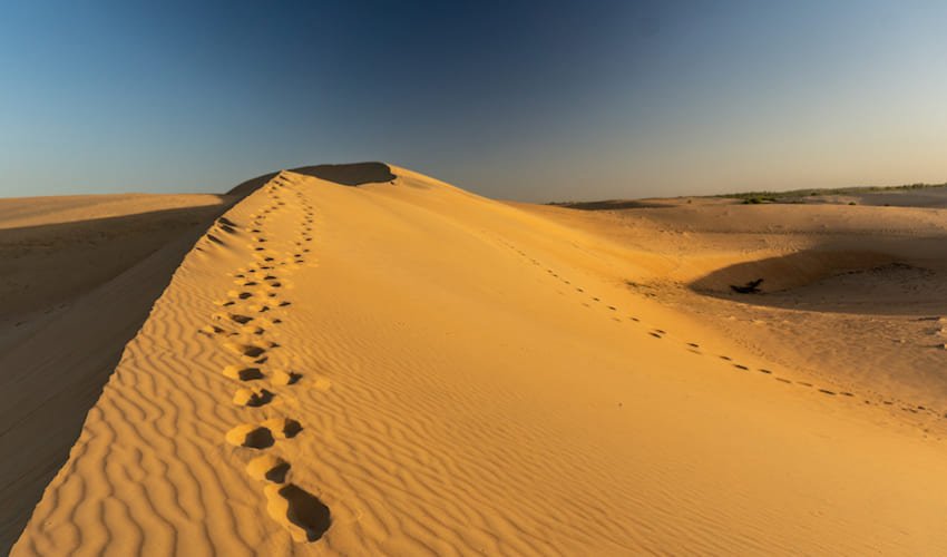 Quelques pas sur une dunes du désert de Lompoul.