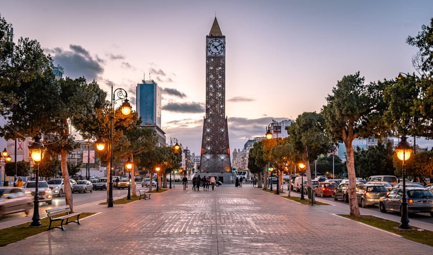 Tour de l'horloge à Tunis.