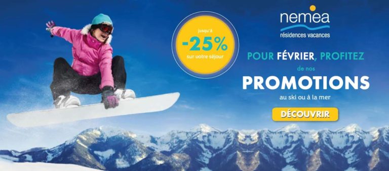 Jusqu’à -25% sur votre séjour au ski ou à la mer en janvier avec Nemea