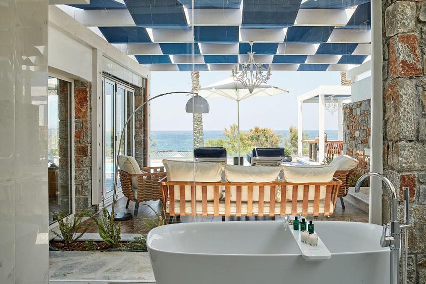 Club Ôclub Experience Minos Imperial Luxury Beach chambre avec terrasse vue sur la mer