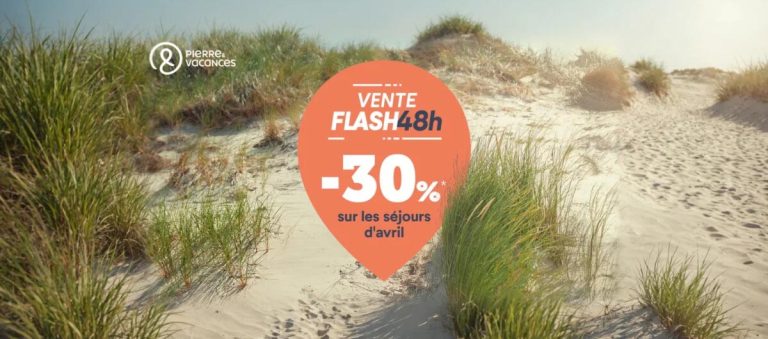 VENTE FLASH : -30% sur les séjours d’avril avec Pierre & Vacances
