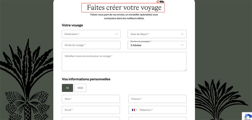 Capture d'écran du site Voyageurs du Monde