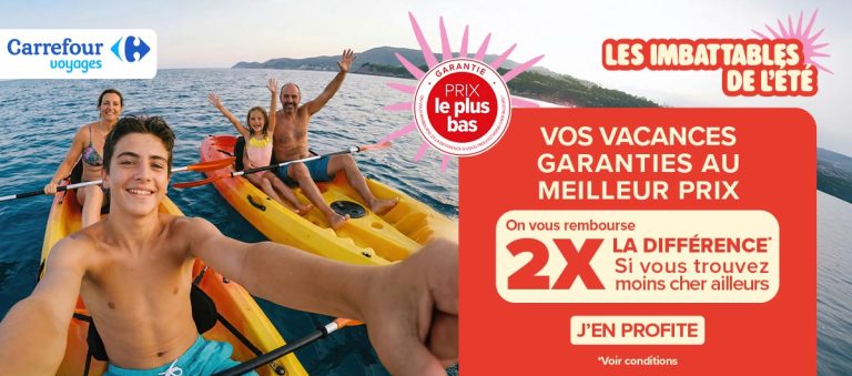 Les meilleurs prix pour vos vacances au soleil sont chez Carrefour Voyages