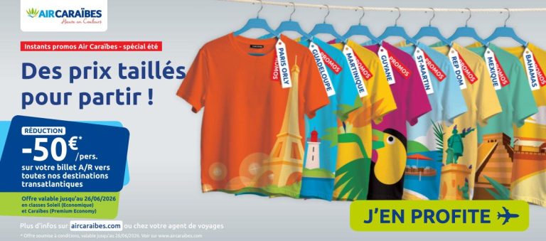 Des prix taillés pour partir : bénéficiez de 50€ de réduction par pers. sur vos billets A/R